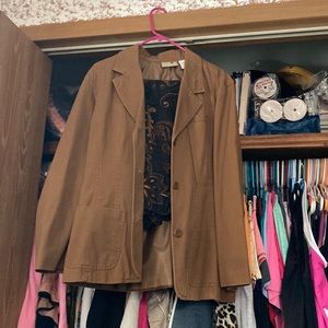 Suit Jacket with Maxi Skirt, Brown, Liz Claiborne, Size 16, Made in Thailand